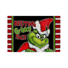 Rechthoekige mat met Grinch-kerstdecoratie voor buiten