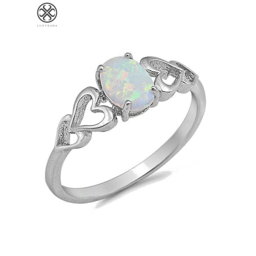 Fire Opal Ring in 925 Sterling Silver Size 9