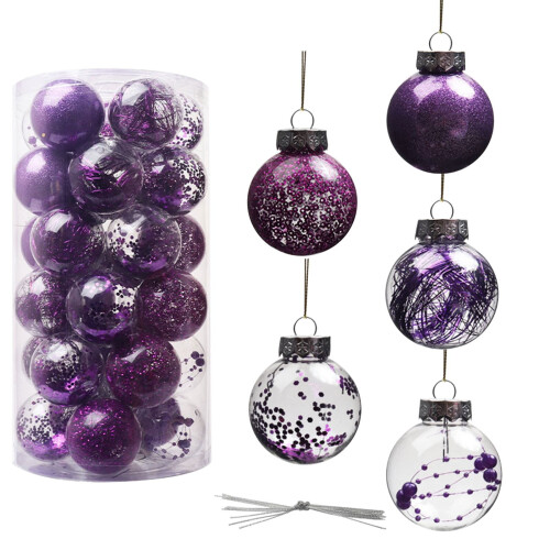 Christmas Ball Ornaments Black 6cm 30PCS 1