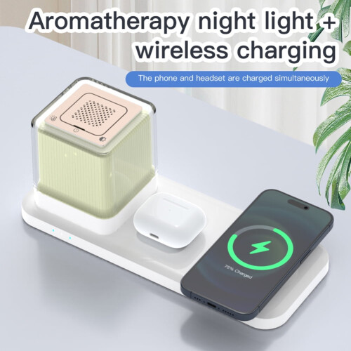 Ασύρματος φορτιστής Jixopn 3 σε 1 15W με φως 2