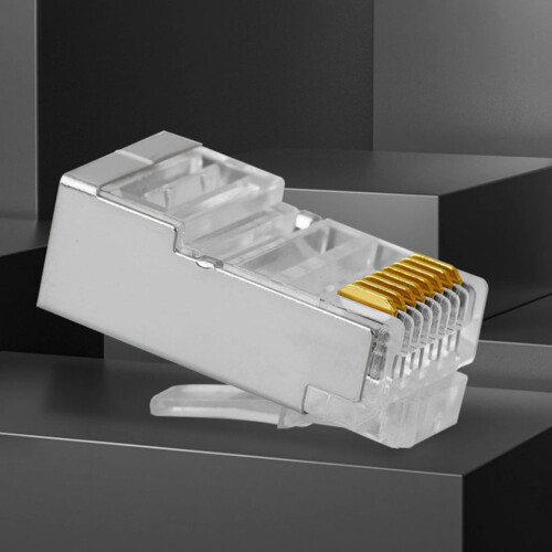 RJ45CAT6 Ethernet-Kabelstecker Silber 100 Stück 2