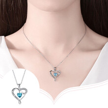 Geburtstagsgeschenk für Mutter: „Ich liebe dich, Mama“ – Herzanhänger aus 925er Sterlingsilber, Schmuckgeschenk zum Muttertag für Frauen