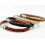 Magnetspänne flätat läderarmband silver rostfritt stål 4