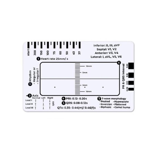 ECG Ruler with7-Step Scale and Transparent Calipers 1