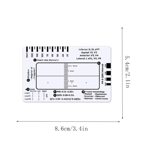 ECG Ruler with7-Step Scale and Transparent Calipers 2