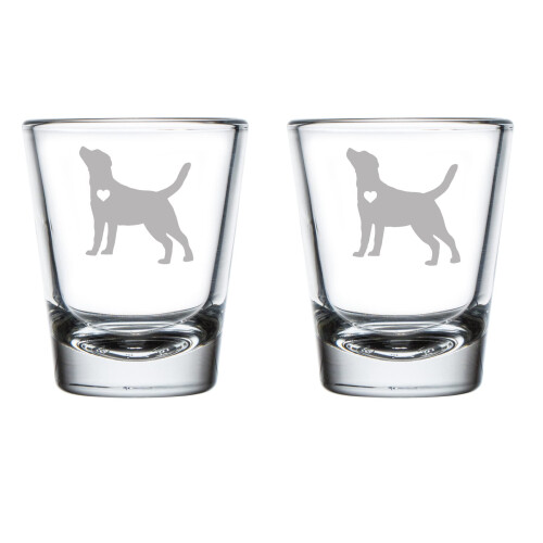 Schnapsgläser-Set mit Labrador-Retriever-Motiv, 2 Stück, 50 ml