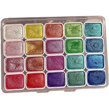 Coffret aquarelle à paillettes métalliques - 20 couleurs