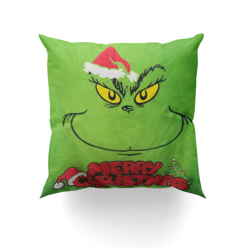 Μαξιλαροθήκη Grinch 16x16 ιντσών για διακόσμηση σπιτιού