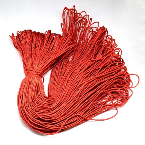 Polyester Spandex Snor Rød 2mm 100m Bunt