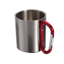 Metalen karabijnhaak voor kamperen, aluminiumlegering, rood