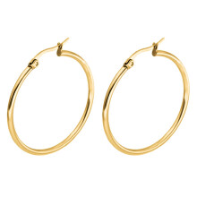 Sterling Silver Gold Plated 1 Inch Hoop Earrings