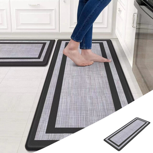Black non-slip kitchen mat ergonomic standing 1 pack 1