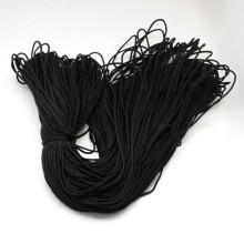 Polyester Spandex Snor Tau Svart 2mm100m