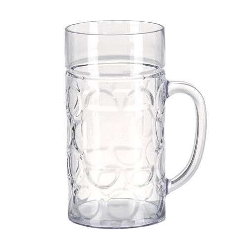 Unbreakable Plastic Beer Mug with Handle 16 oz