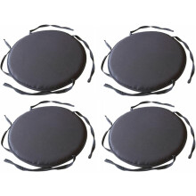 Coussins ronds pour chaises d'intérieur et d'extérieur avec attaches, lot de 4