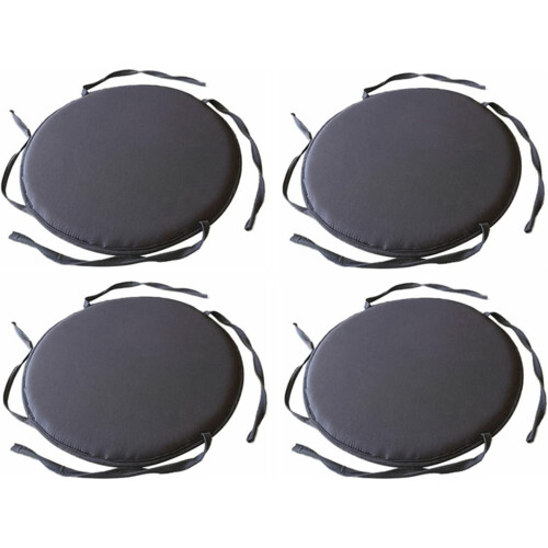 Conjunto de 4 almofadas redondas para cadeiras, para uso interno e externo, com amarras.