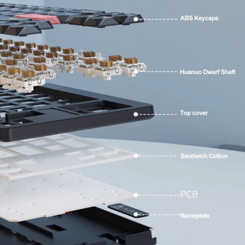 Jixopn 2.4G Bluetooth Wireless Mechanical Keyboard 68-key 2