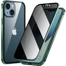 iPhone14 magnetisk glascover med kamera og anti-kiggeri