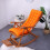 Folding Rocking Chair Cushion Orange 48x155cm 1