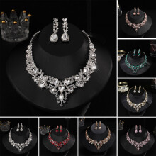 Rygai wedding earrings extension chain white faux crystal