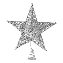Étoile de Noël argentée à paillettes creuses de 15 à 20 cm (6-8 pouces)