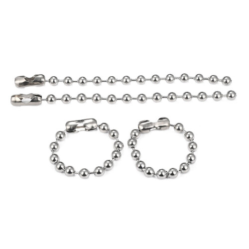Pulseira de corrente de bolinhas em aço inoxidável 304, 8,5 polegadas (10 mm) 1