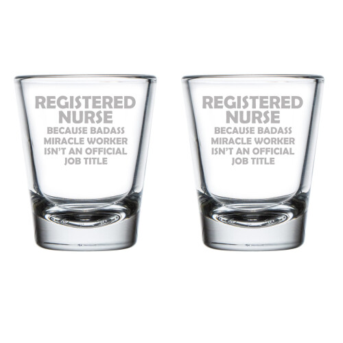 Schnapsgläser-Set mit Krankenschwester-Motiv, 2 Stück, 50 ml