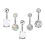 Navelringar Kirurgiskt Stål CZ7Pieces 1