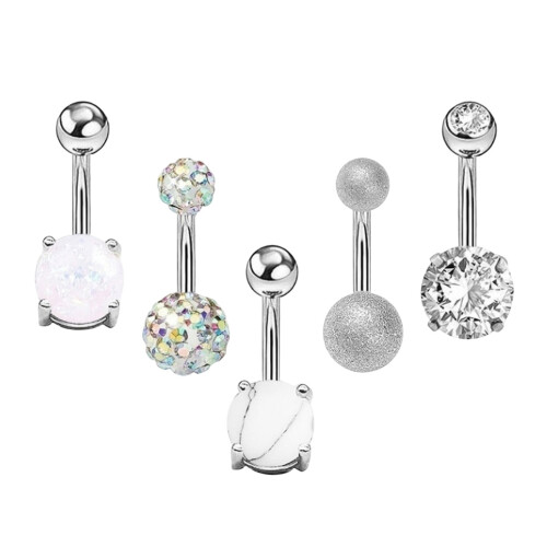 Navelringar Kirurgiskt Stål CZ7Pieces
