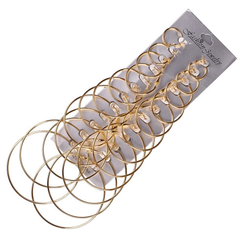 Set di orecchini a cerchio da donna in oro e argento, 2 pezzi