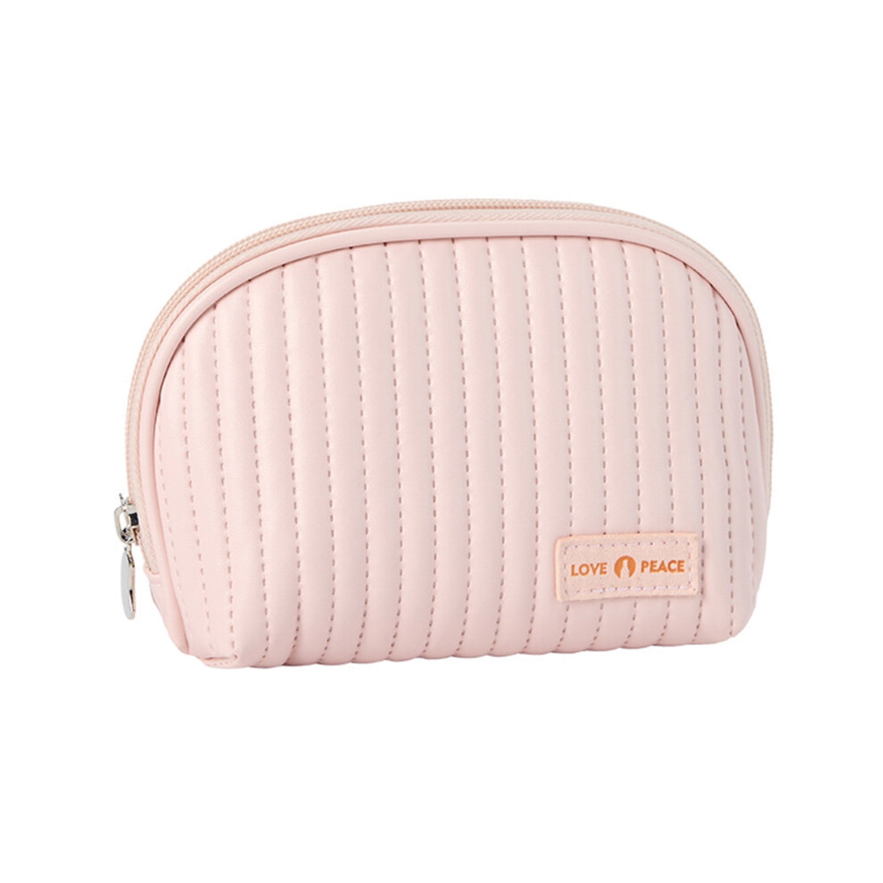 Mini quilted makeup bag for women with zipper, neon