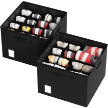 Shoe Organizer for Closet Black Linen-like Adjustable
