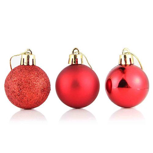Christmas Balls 8CM Plastic 24 Pieces