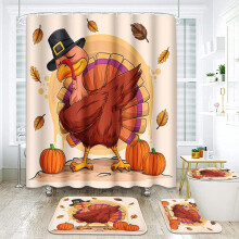 Tacar Seomra Folctha Pumpkin le Cuirtín Cithfholcadáin, Cairpéid & Gabhálais, Maisiúcháin an Fhómhair do Lá an Bhuíochais, Stíl Mailpe, 4