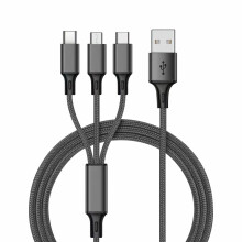Cábla Muirir Thapa 3in1 do Android, Cineál C & USB, Tacar Cáblaí 3ft/10ft, Comhoiriúnach le S8Plus, Síneadh Rialaitheora N64, Solas