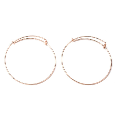 Rose Gold Adjustable Iron Expandable Bangle 65mm 2