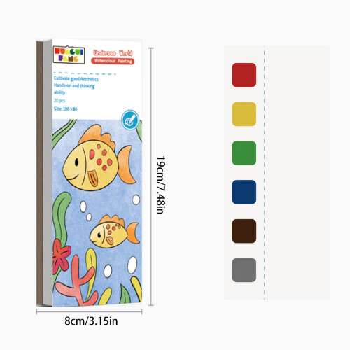 Aquarell-Malblock-Set im Taschenformat, 24 Seiten 1