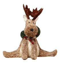 Christmas elk ornament artificial straw reindeer 1 piece