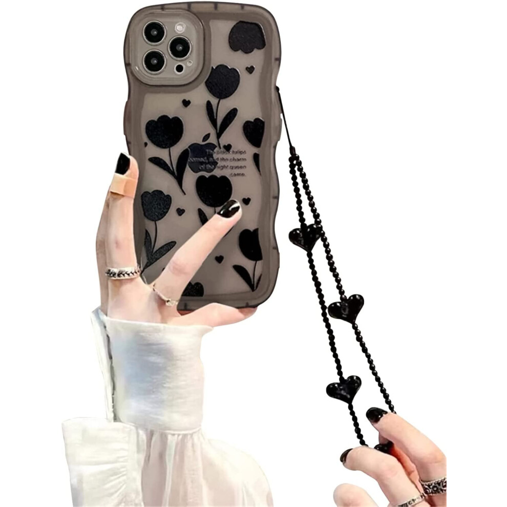 Iphone 14 Pro Max Case Floral Pattern With Lens Black 301029576010