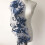 3D-Perlenblumen-Spitzenapplikation, marineblau, 1-teilig 3