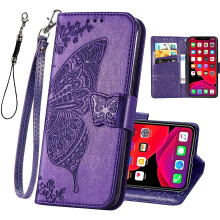 iPhone11 pung-etui lilla PU-læder folio med