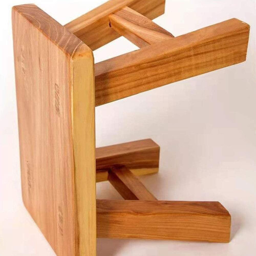 Banquinho de madeira pequeno com acabamento natural de 28 cm (11 polegadas) 1