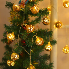 Luzes de Natal LED brancas quentes em formato de globo, 1,5 m de comprimento, alimentadas por bateria.