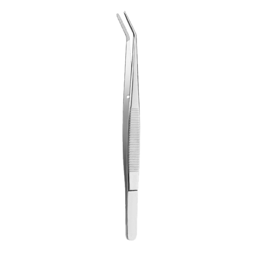 Stainless Steel Curved Serrated Tweezers 1 Pair 301029569869