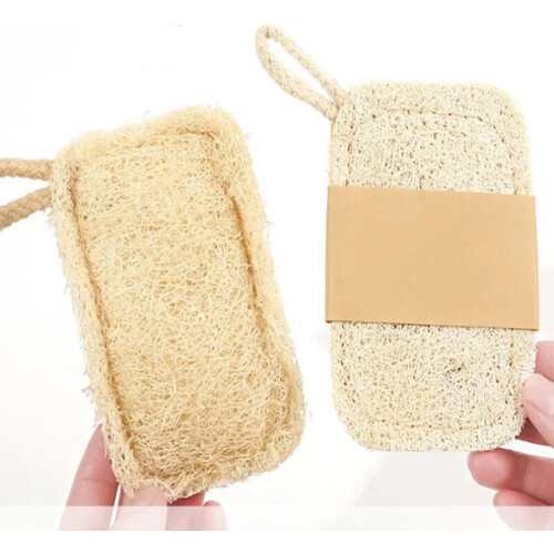 Brosse à vaisselle double couche en luffa naturel 1