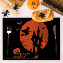 Halloween placemats, warmte-isolerende matten, pompoen tafeldecoratie, linnen tafelkleden voor thuis, keuken en feestdecoratie