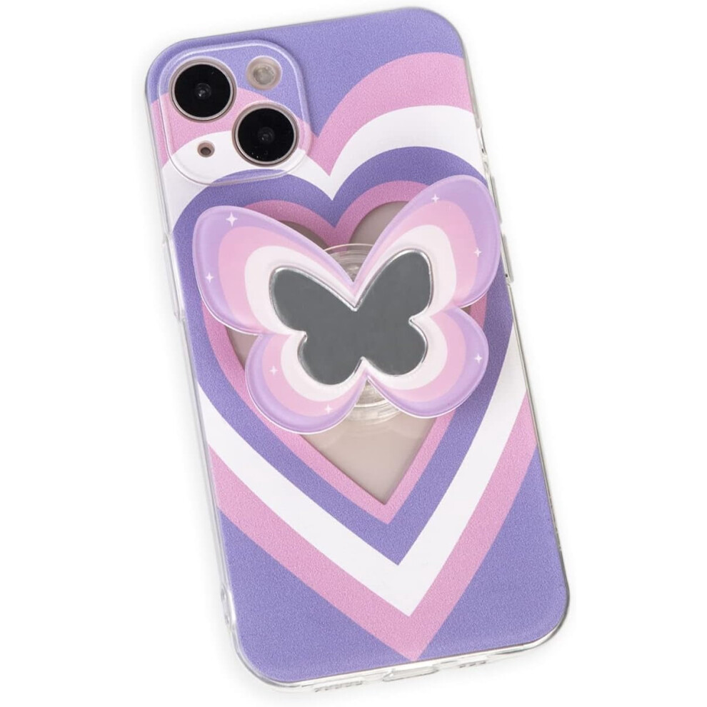 Butterfly Phone Case For Iphone 13 Pro With 3D Heart Purple 301029577642