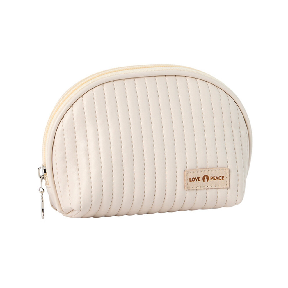 Mini quilted makeup bag for women with zipper, neon