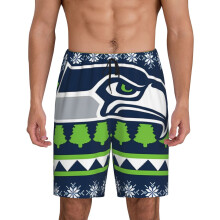 Calça de pijama curta masculina dos Seahawks com o logotipo da equipe