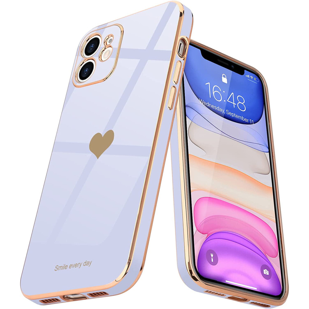 Love-Heart Iphone 11 Case Soft Shockproof Bumper Purple 301029246968